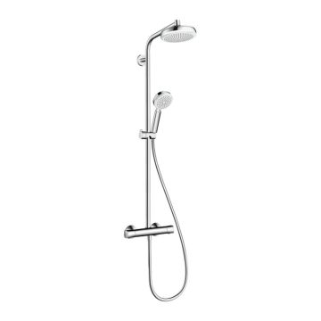 Hansgrohe Crometta 160 - Showerpipe 1jet s termostatom, biela/chróm 27264400