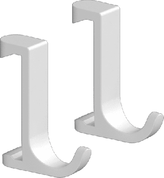 Hansgrohe WallStoris - Háčiky na uterák, úzke, biela matná 27929700