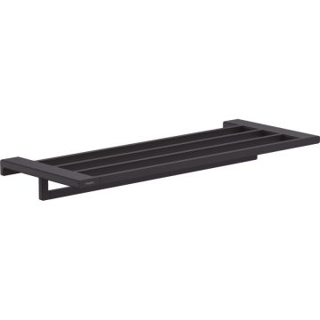 Hansgrohe AddStoris - Polička na uteráky s držiakom uteráka, matná čierna 41751670