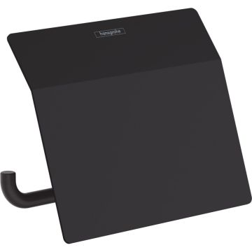 Hansgrohe AddStoris - Držiak na toaletný papier s krytkou, čierna matná 41753670