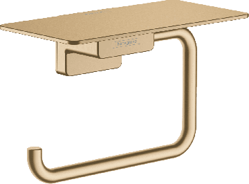 Hansgrohe AddStoris - Držiak na toaletný papier s poličkou, kartáčovaný bronz 41772140