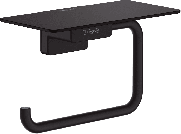 Hansgrohe AddStoris - Držiak na toaletný papier s poličkou, čierna matná 41772670