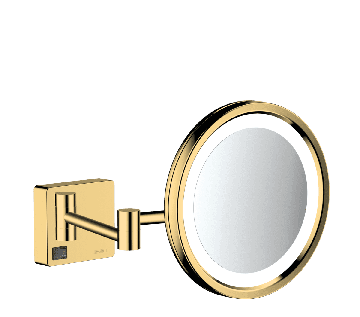 Hansgrohe AddStoris - Kozmetické zrkadlo s LED osvetlením, leštený vzhľad zlata 41790990