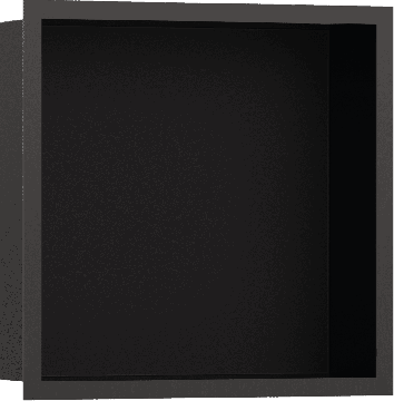 Hansgrohe XtraStoris Individual - Výklenok do steny matný čierny, s designovým rámom 300x300x100mm, kartáčovaný čierny chróm 56098340