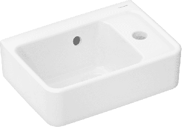 Hansgrohe Xanuia Q - Umývadielko na stenu 360x250 mm s otvorom pre batériu a prepadom, biela 60129450