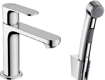 Hansgrohe Rebris S - Páková umývadlová batéria 110 s ručnou sprchou Bidette a sprchovou hadicou 160 cm, bez odtokovej súpravy, chróm 72215000