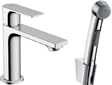 Hansgrohe Rebris E - Páková umývadlová batéria 110 s ručnou sprchou Bidette a sprchovou hadicou 160 cm, bez odtokovej súpravy, chróm 72216000