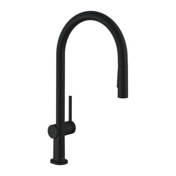 Hansgrohe Talis M54 - Kuchynská páková batéria 210, vyťahovateľná spŕška, 2jet, sBox, čierna matná 72801670