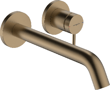 Hansgrohe Tecturis S - Páková umývadlová batéria EcoSmart+ pod omietku s výtokom 225 mm, kartáčovaný bronz 73351140