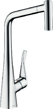 Hansgrohe Metris Select M71 - Kuchynská páková batéria 320, vyťahovateľná spŕška, 2jet, sBox, chróm 73801000