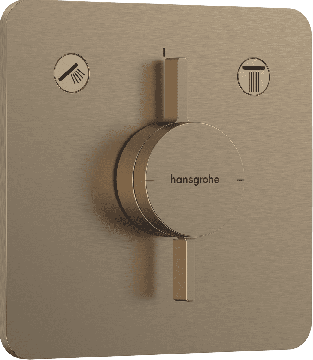 Hansgrohe DuoTurn Q - Batéria pod omietku pre 2 spotrebiče, kartáčovaný bronz 75414140