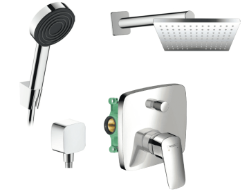 Hansgrohe set 5 - Sprchový systém pod omietku s pákovou batériou, komplet, chróm