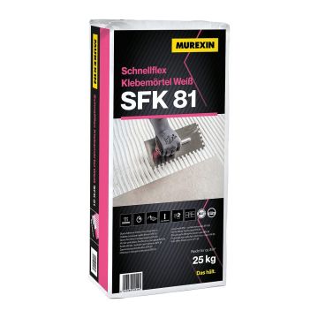 Murexin 32265 - 25 kg Pružná lepiaca malta rýchlotuhnúca biela SFK 81