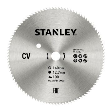 Stanley STA10080 - Kotúč pílový, priečne rezanie, 140×12,7mm, 100 zubov