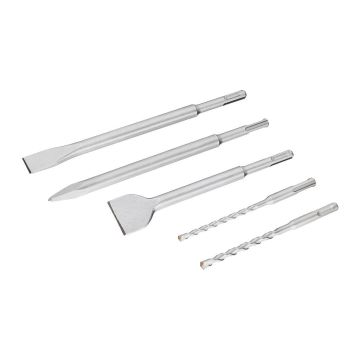 Stanley STA54400 - Sada sekáčov (špicatý, plochý 250mm, široký 200mm) a vrtákov SDS+ (6×160 a 8×160mm)