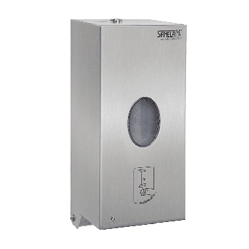 Sanela - Automatický nerezový nástenný dávkovač na tekuté a gélové dezinfekcie a mydla