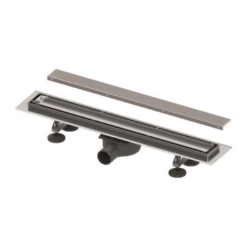 TECElinus - Sprchový žľab s nerezovým roštom a prírubou 2v1, 700 mm, 15103079