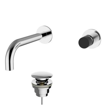 Teorema Jack- Umývadlová batéria pod omietku, komplet, výpusť CLICK, rameno 190 mm, chróm 8I316