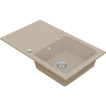 Vima 912 - Granitový drez s odkvapkávacou plochou 780x480x165mm, piesková