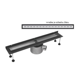 Sprchový žľab SLOT L - K STENE s horizontálnou a vertikálnou prírubou, 60 cm