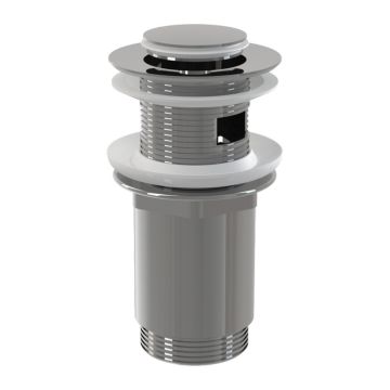 AlcaPlast A391 - Výpusť umývadlová CLICK/CLACK G 5/4" s prepadom, malá zátka, kov, chróm-lesk