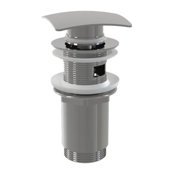 AlcaPlast A393 - Výpusť umývadlová CLICK/CLACK G 5/4" s prepadom, hranatá zátka, kov, chróm-lesk