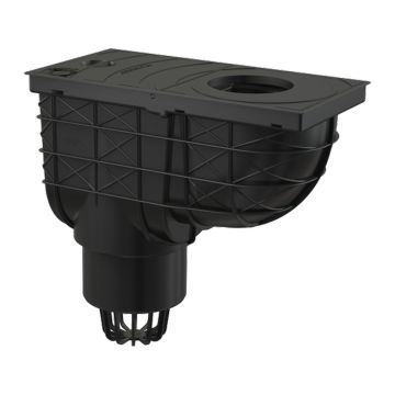 AlcaPlast AGV1 - Univerzálny lapač strešných splavenín 300×155/110 mm priamy, čierna