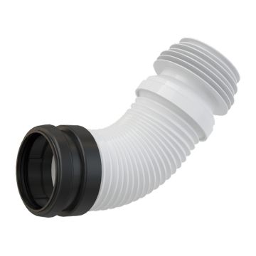 AlcaPlast M9006 - Koleno odpadu k závesnej WC mise, flexi, WC, 90 mm × 90–110 mm, dĺžka 450 mm, PP, biela
