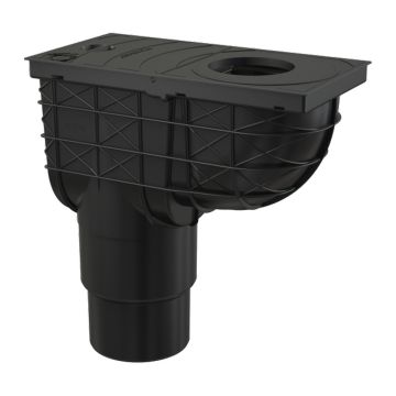 AlcaPlast AGV4 - Univerzálny lapač strešných splavenín 300×155/125/110 mm priamy, čierna