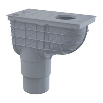 AlcaPlast AGV4S - Univerzálny lapač strešných splavenín 300×155/125/110 mm priamy, šedá