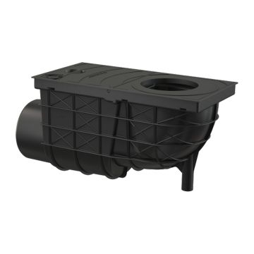 AlcaPlast AGV3 - Univerzálny lapač strešných splavenín 300×155/110 mm bočná, čierna