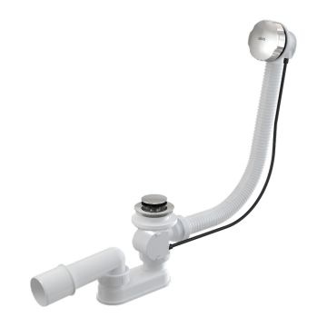 AlcaPlast A55K - Sifón vaňový automat, dĺžka 57 cm, kov, chróm-lesk