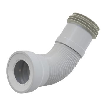 AlcaPlast A970 - Flexi napojenie k voľne stojacemu WC, 80–110 mm × 90–110 mm, dĺžka 280–550 mm, PP, biele