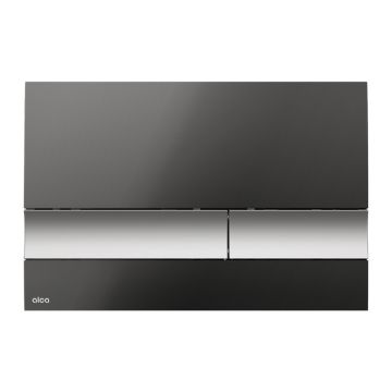 AlcaPlast M1728-2 - Ovládacie tlačítko pre WC moduly, čierna-lesk/chróm-mat