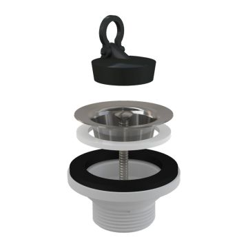 AlcaPlast A31 - Výpusť umývadlová G 5/4" s nerezovou mriežkou Ø 62 mm, gumová zátka