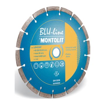 Montolit LEH30018 – Segmentový diamantový kotúč na stavebné materiály, Ø300mm, mokré/suché rezanie