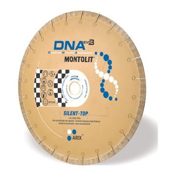 Montolit SCXS-T350 – Diamantový kotúč DNA SILENT-TOP, výkonnejší a tichší, na najtvrdšiu keramiku/gres, kameň a liaty čadič, mokrý rez, Ø350mm