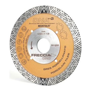 Montolit CGX100 – Diamantový kotúč DNA, kombinovaný celoobvodový/TURBO prstenec, 100mm, mokré/suché rezanie, čistý rez